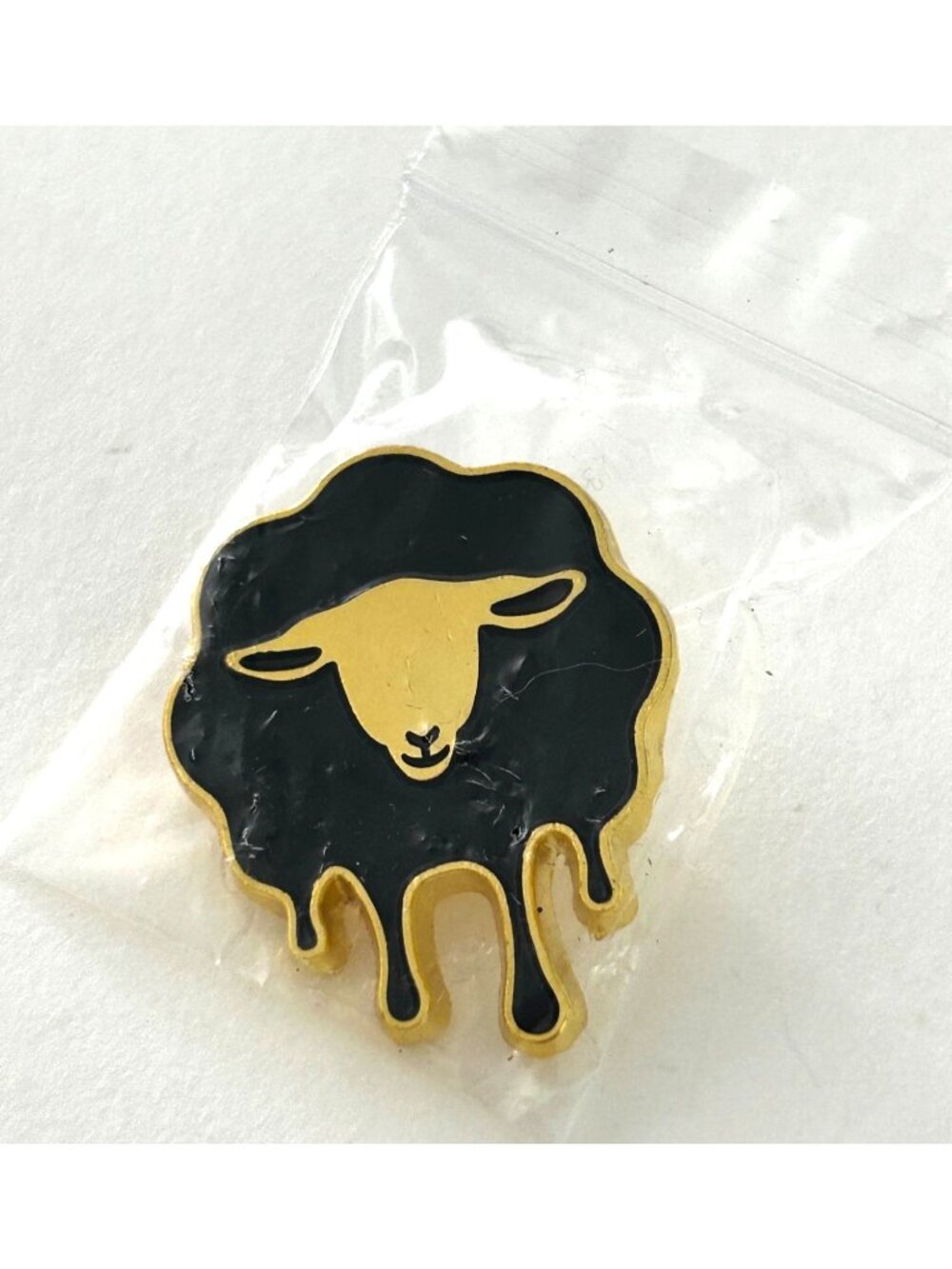Peanut Butter Whisky Black Sheep Dripping Gold Enamel Pin